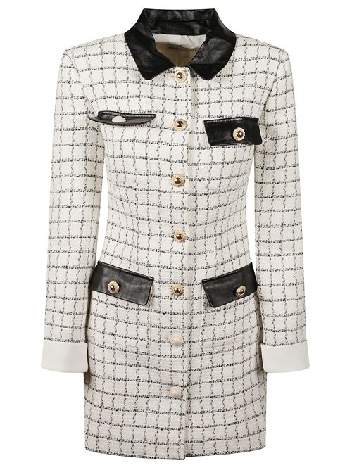 Long-sleeved plaid bouclé mini dress SELF PORTRAIT | AW25063SCREAM